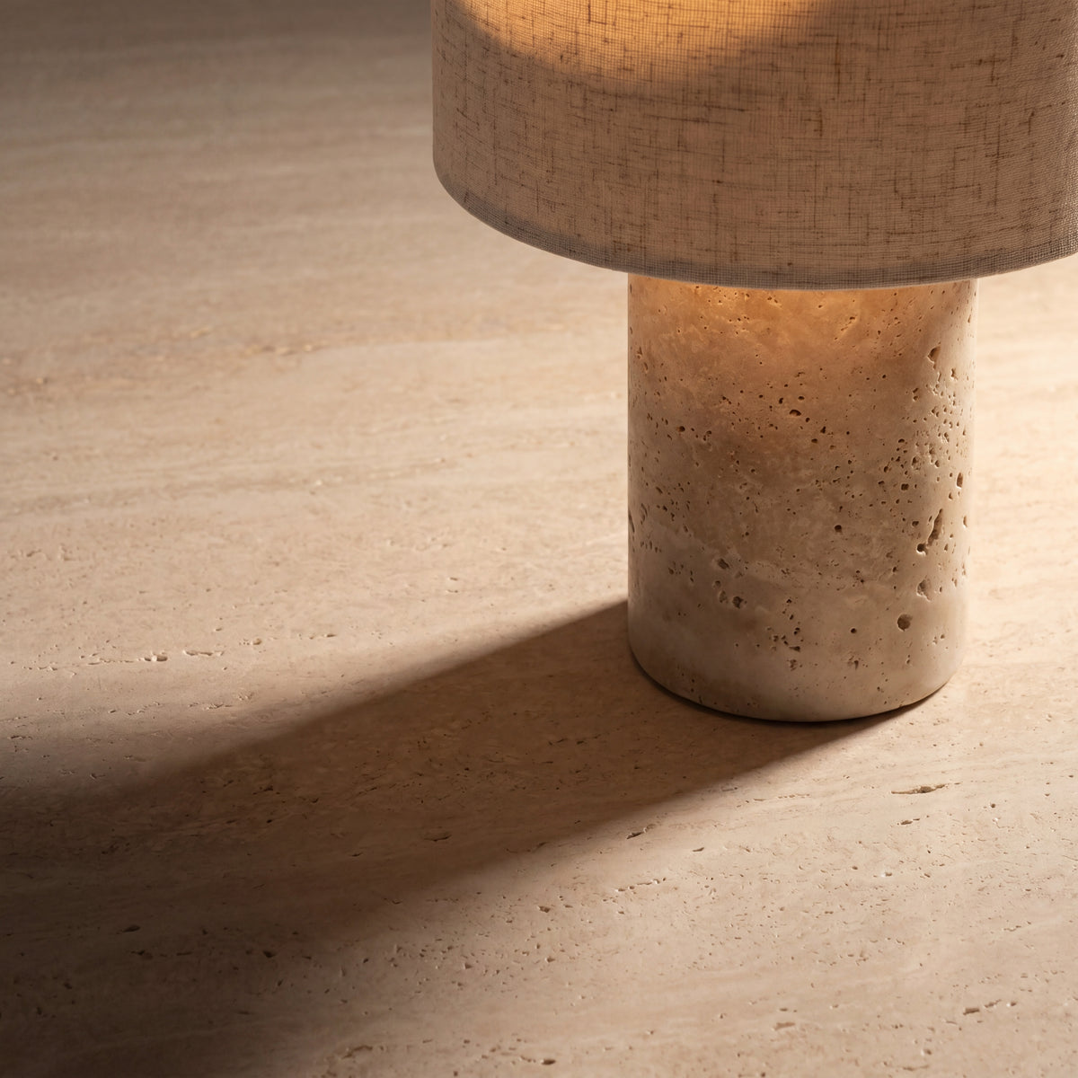 The Cordless Travertine Table Lamp